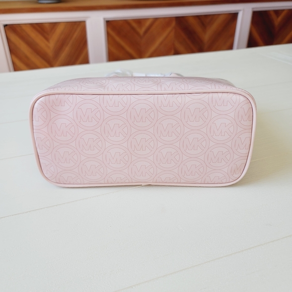 🆕️ Michael Kors Jodie Small Logo Jacquard Tote Bag In Powder Blush - Picture 8 of 12